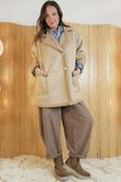 Aviator Oversized Shearling Jacket Stone /12=